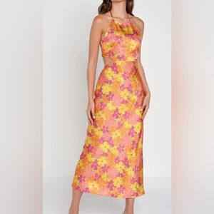 Another Girl Eco Floral Cutout Maxi Dress UK L / US 8 NWT